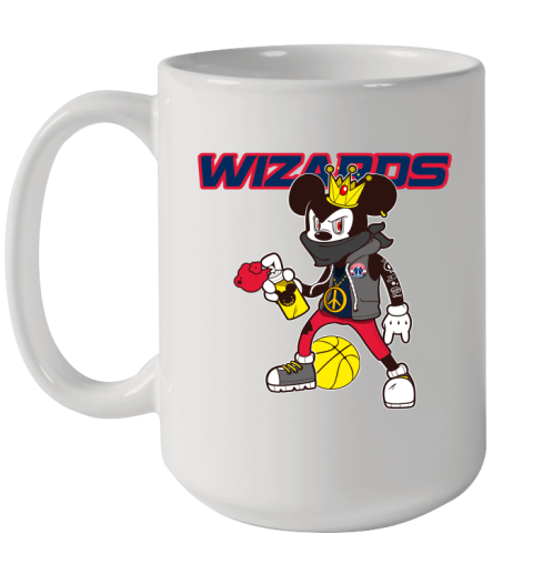 Washington Wizards NBA Basketball Mickey Peace Sign Sports Ceramic Mug 15oz