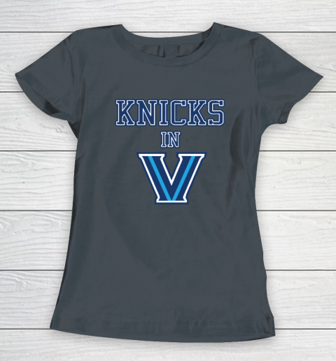 New York Knicks In V Villanova Wildcats Women's T-Shirt 3