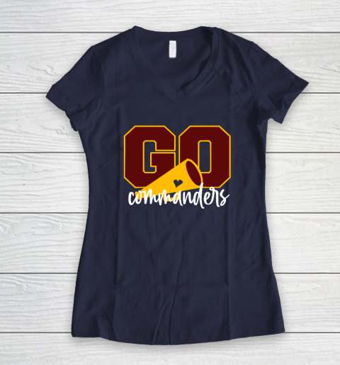 Go Cheer Commanders Women's V-Neck T-Shirt 7