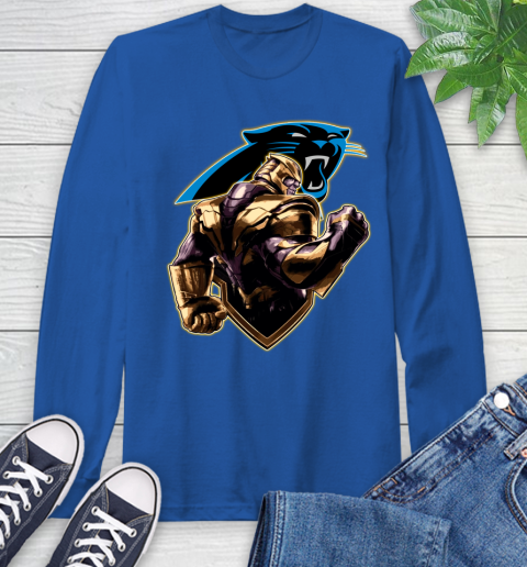 NFL Thanos Avengers Endgame Football Sports Carolina Panthers Long Sleeve T-Shirt 9