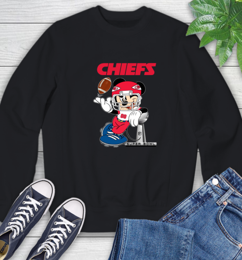 NFL Kansas city chiefs Mickey Mouse Disney Super Bowl Football T Shirt Sweatshirt 2