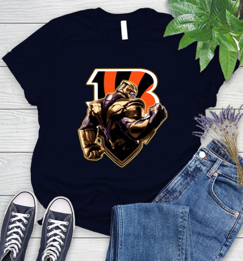 NFL Thanos Avengers Endgame Football Sports Cincinnati Bengals Women's T-Shirt 3
