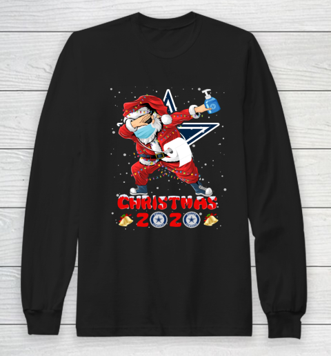 Dallas Cowboys Funny Santa Claus Dabbing Christmas 2020 NFL Long Sleeve T-Shirt