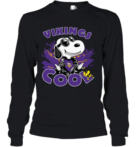 Minnesota Vikings Snoopy Joe Cool We're Awesome Youth Long Sleeve