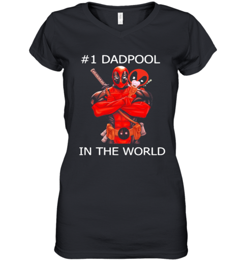 #1 Dadpool In The World Women's V-Neck T-Shirt