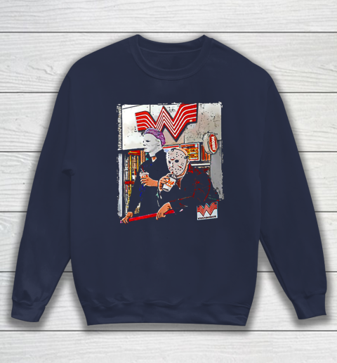 Michael Myers and Jason Voorhees drinking Whataburger Sweatshirt 2