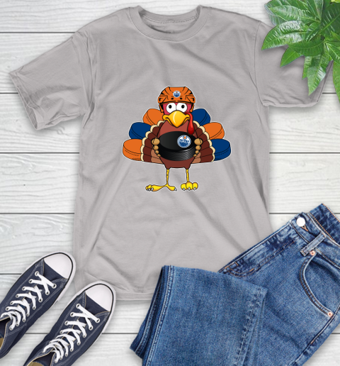 Edmonton Oilers Turkey Thanksgiving Day T-Shirt 12