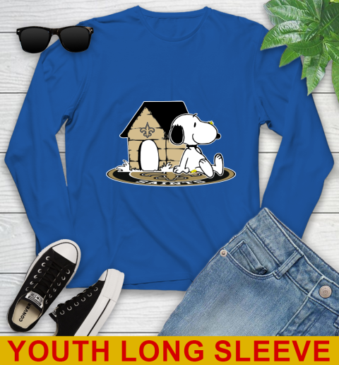 NFL Football New Orleans Saints Snoopy The Peanuts Movie Shirt Youth Long Sleeve 10