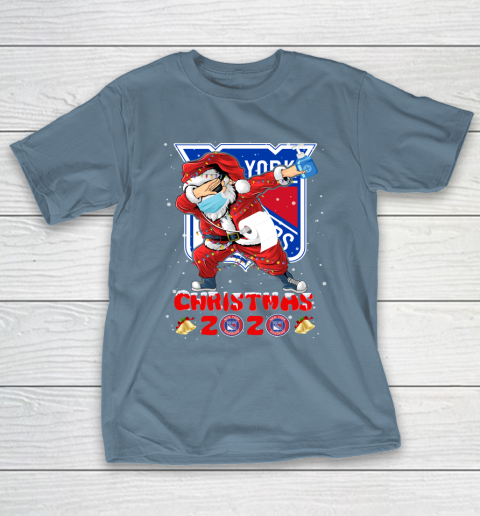 New York Rangers Funny Santa Claus Dabbing Christmas 2020 NHL T-Shirt 6