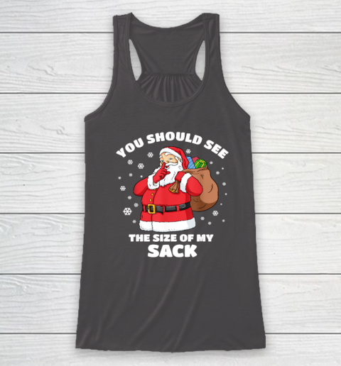 You Should See The Size Of My Sack Santa Men Funny Christmas Racerback Tank 6