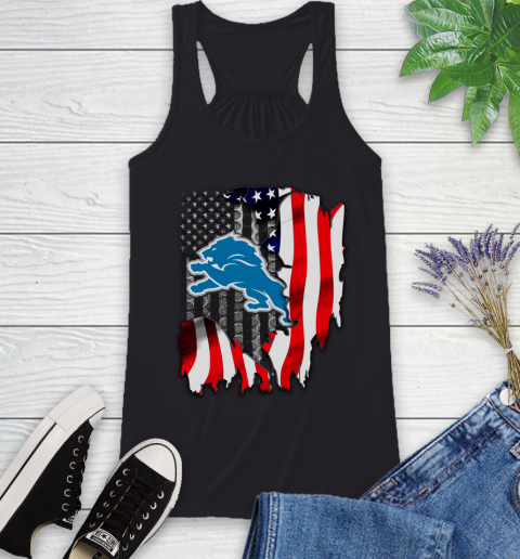Detroit Lions NFL Football American Flag Racerback Tank