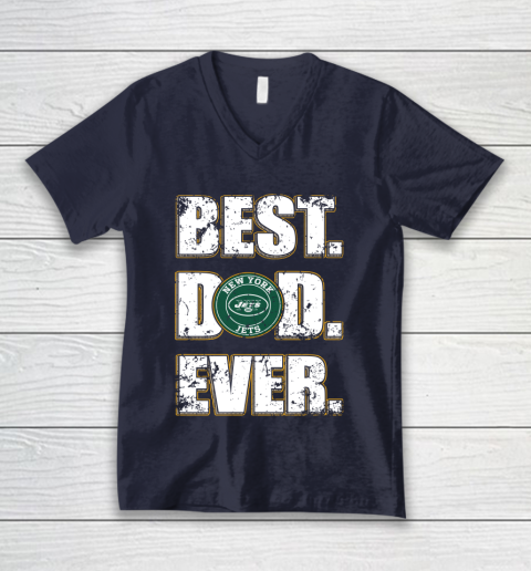 NFL New York Jets Football Best Dad Ever Family Shirt V-Neck T-Shirt 2