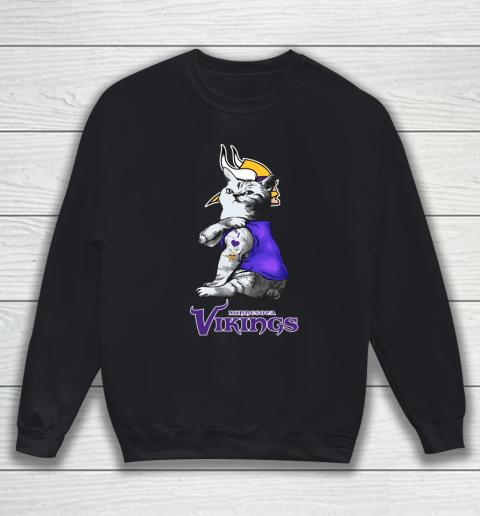 NFL Football My Cat Loves Minnesota Vikings Sweatshirt