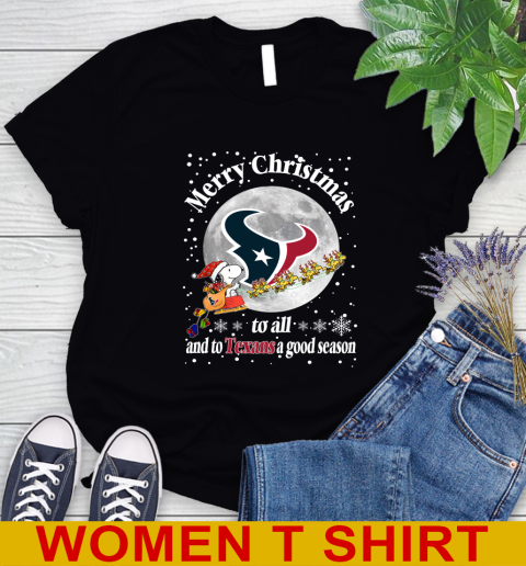 Houston Texans Merry Christmas To All And To Texans A Good Season NFL Football Sports Women's T-Shirt
