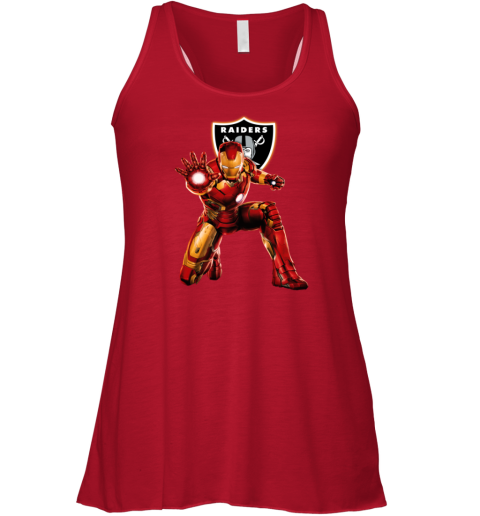 NFL Iron Man Oakland Raiders Racerback Tank wygs nfl iron man oakland raiders flowy tank 32 front red
