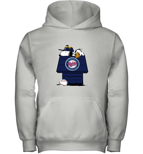 Minnesota Twins Snoopy And Woodstock Resting Together MLB Youth Hoodie