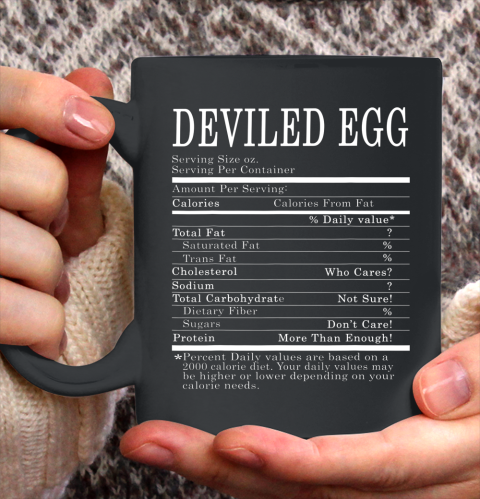 Deviled Egg Funny Nutrition Facts Thanksgiving Christmas Ceramic Mug 11oz