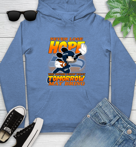 Seattle Seahawks NFL Football Mickey Disney Never Lose Hope Youth Hoodie 13