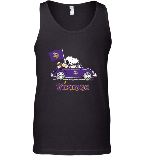 Snoopy And Woodstock Ride The Minnesota Vikings Car NFL Tank Top