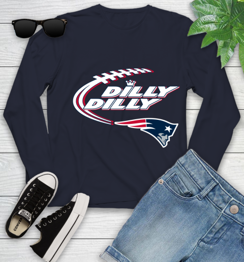 NFL New England Patriots Dilly Dilly Football Sports Youth Long Sleeve 3
