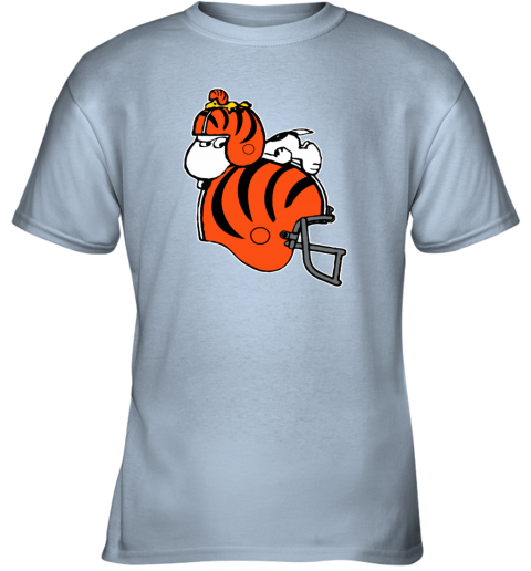 Snoopy And Woodstock Resting On Cincinnati Bengals Helmet Youth T Shirt Violette Leonie