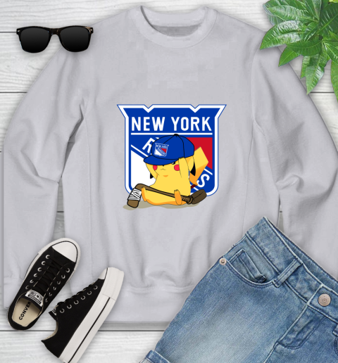 NHL Pikachu Hockey Sports New York Rangers Youth Sweatshirt 4
