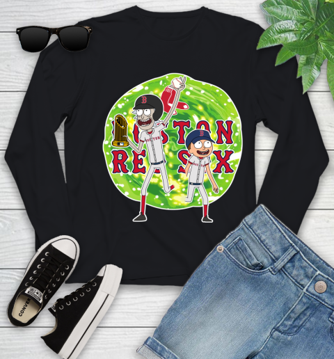 MLB Boston Red Sox Rick And Morty Commissioner's Trophy Baseball Sports Youth Long Sleeve 2