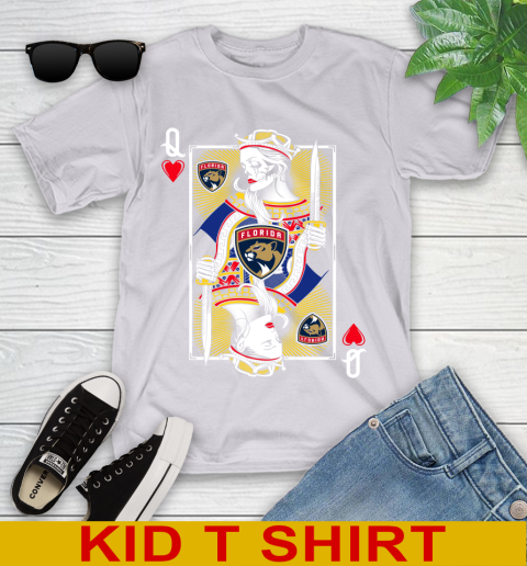 NHL Hockey Florida Panthers The Queen Of Hearts Card Shirt Youth T-Shirt 4