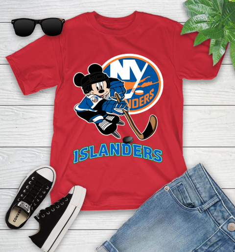 NHL New York Islanders Mickey Mouse Disney Hockey T Shirt Youth T-Shirt 10