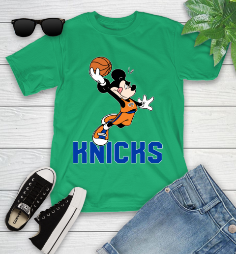 NBA Basketball New York Knicks Cheerful Mickey Mouse Shirt Youth T-Shirt 6