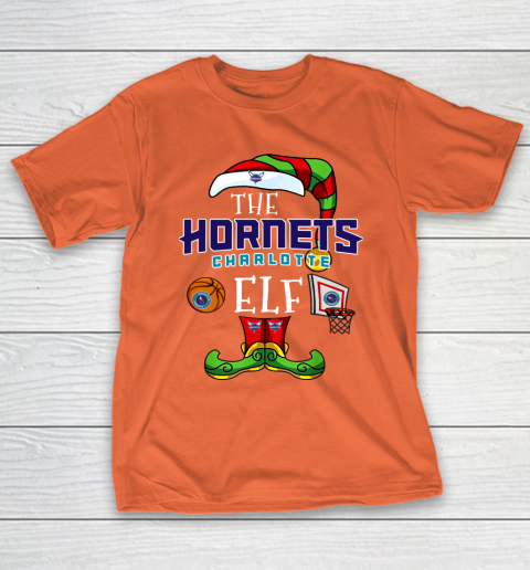 Charlotte Hornets Christmas ELF Funny NBA T-Shirt 4