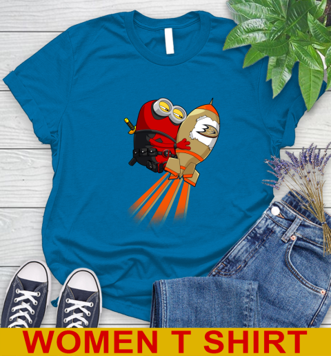 NHL Hockey Anaheim Ducks Deadpool Minion Marvel Shirt Women's T-Shirt 8