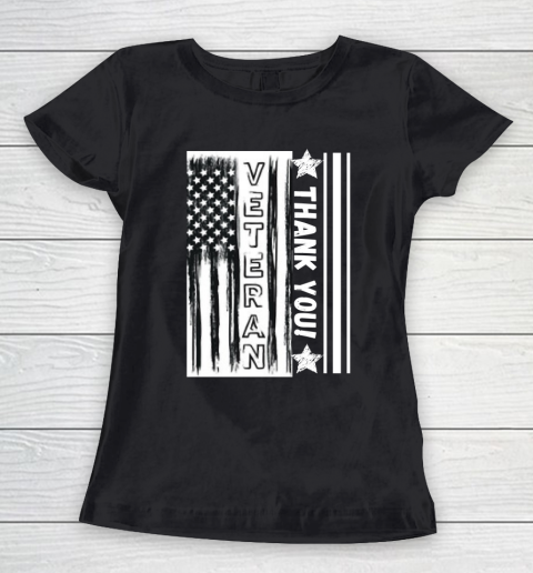 Memorial Day USA Flag Heart American Patriotic Armed Forces Veterans Independence Day 4th Of July Women's T-Shirt