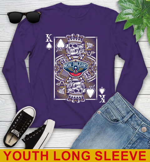 New Orleans Pelicans NBA Basketball The King Of Spades Death Cards Shirt Youth Long Sleeve 4