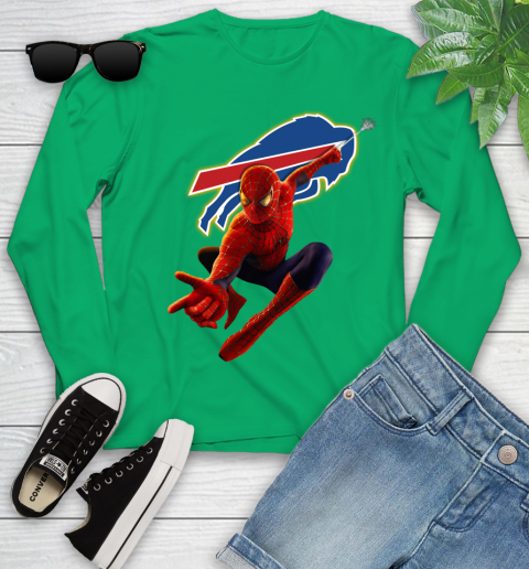 NFL Spider Man Avengers Endgame Football Buffalo Bills Youth Long Sleeve 6