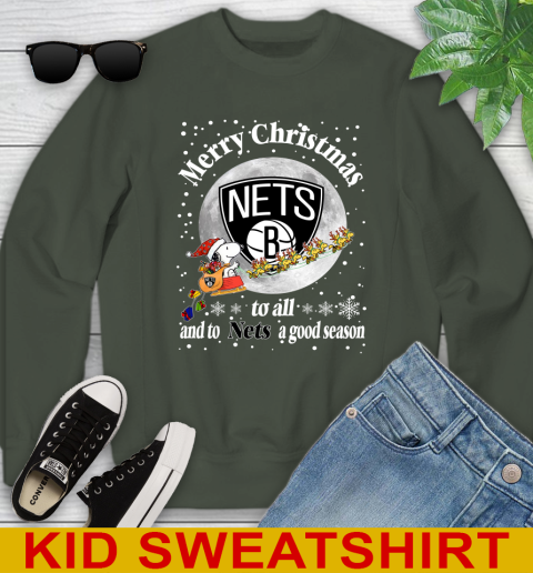 Brooklyn Nets Merry Christmas To All And To Nets A Good Season NBA Basketball Sports Youth Sweatshirt 8