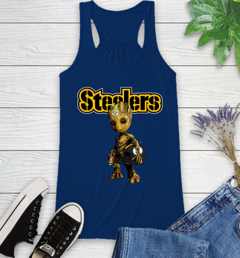 Pittsburgh Steelers NFL Football Groot Marvel Guardians Of The Galaxy Racerback Tank 9