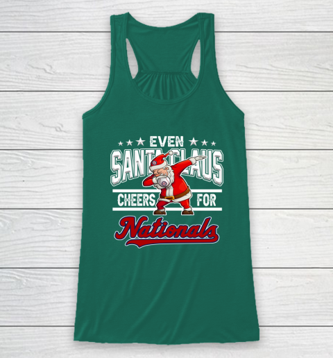 Washington Nationals Even Santa Claus Cheers For Christmas MLB Racerback Tank 5