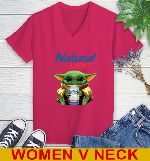Star Wars Baby Yoda Hugs Natural Light Beer Shirt 86