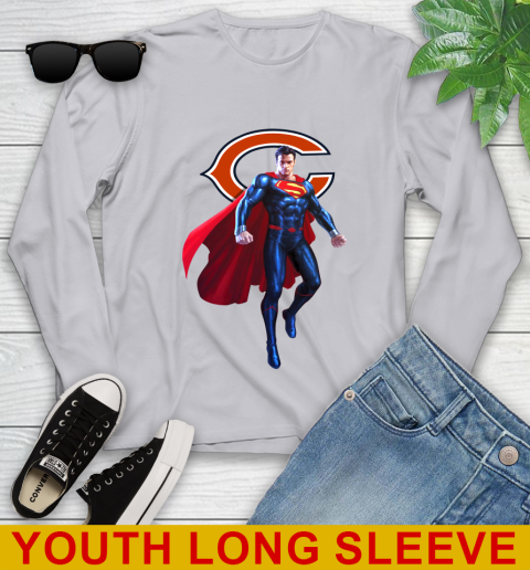 NFL Superman DC Sports Football Chicago Bears Youth Long Sleeve 6