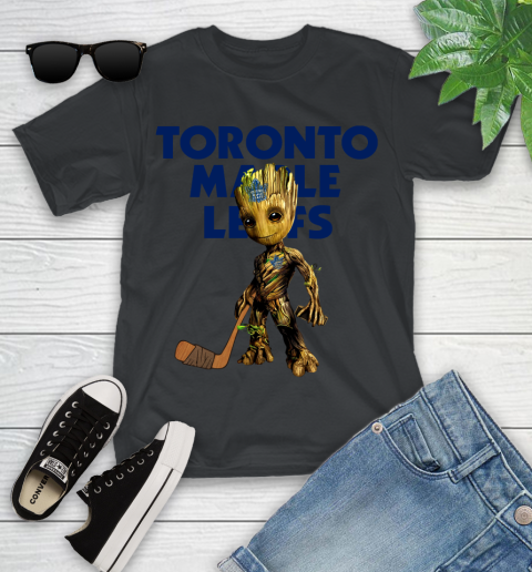 Toronto Maple Leafs NHL Hockey Groot Marvel Guardians Of The Galaxy Youth T-Shirt 2