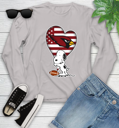 Arizona Cardinals NFL Football The Peanuts Movie Adorable Snoopy Youth Long Sleeve 12
