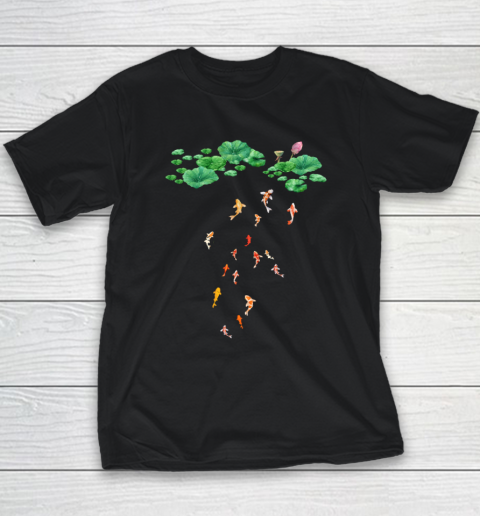 Watercolor Japanese Koi Fish Goldfish Lily Pad Lotus Leaf Shirt Youth T-Shirt