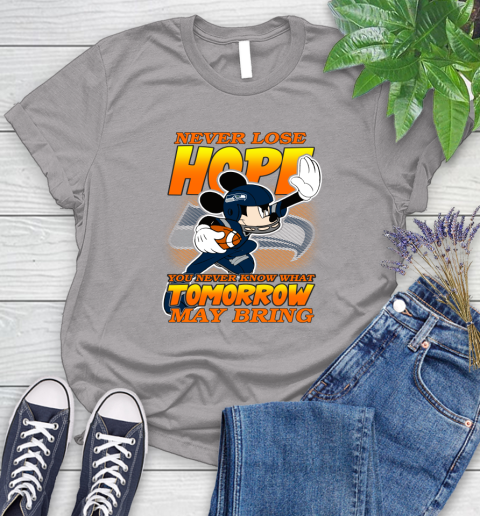 Seattle Seahawks NFL Football Mickey Disney Never Lose Hope Women's T-Shirt 5