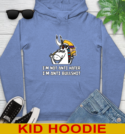 Minnesota Vikings NFL Football Unicorn I'm Not Anti Hater I'm Anti Bullshit Youth Hoodie 12