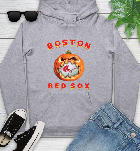 MLB Boston Red Sox Halloween Pumpkin Baseball Sports Youth Hoodie 6