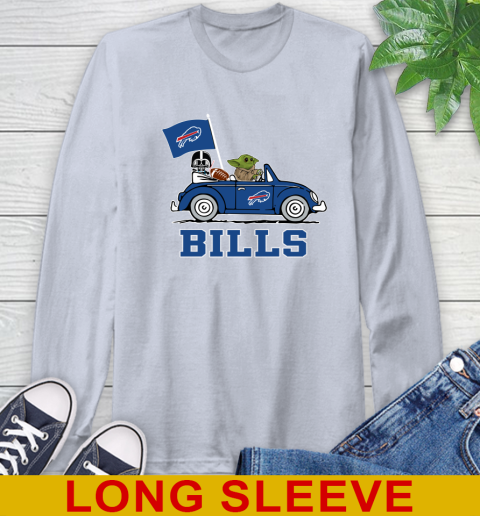 NFL Football Buffalo Bills Darth Vader Baby Yoda Driving Star Wars Shirt Long Sleeve T-Shirt 6
