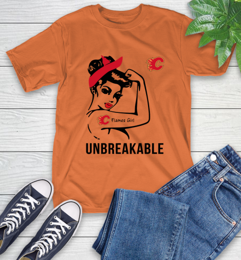 NHL Calgary Flames Girl Unbreakable Hockey Sports T-Shirt 3