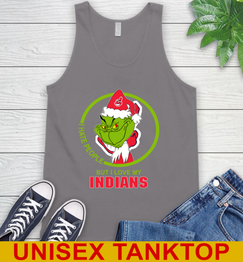 Cleveland Indians MLB Christmas Grinch I Hate People But I Love My Favorite Baseball Team Tank Top 7