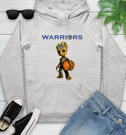 Golden State Warriors NBA Basketball Groot Marvel Guardians Of The Galaxy Youth Hoodie